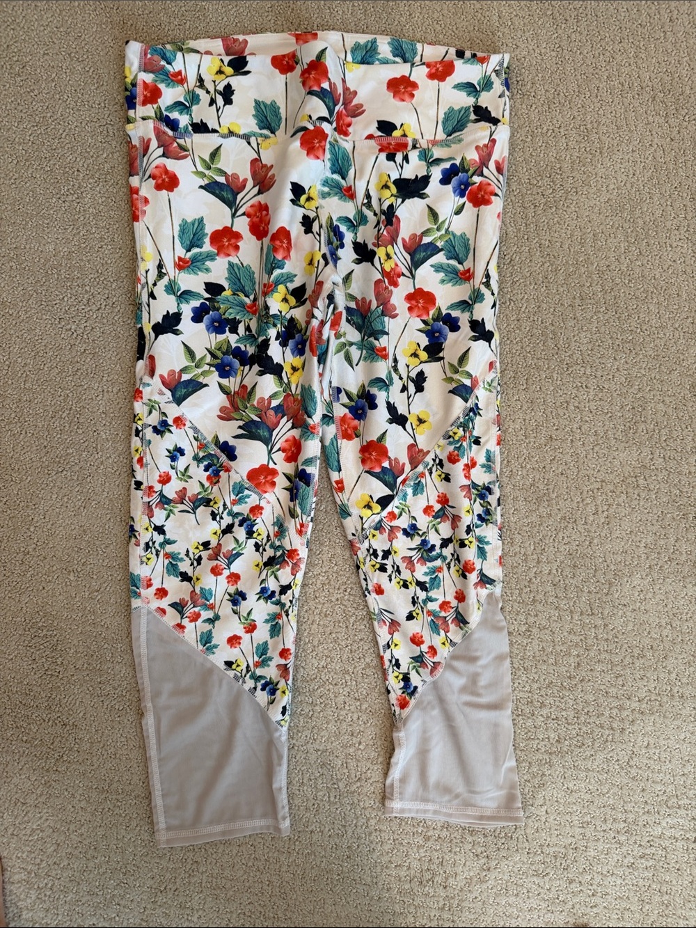 Fabletics White Floral Print High-Waist Leggings